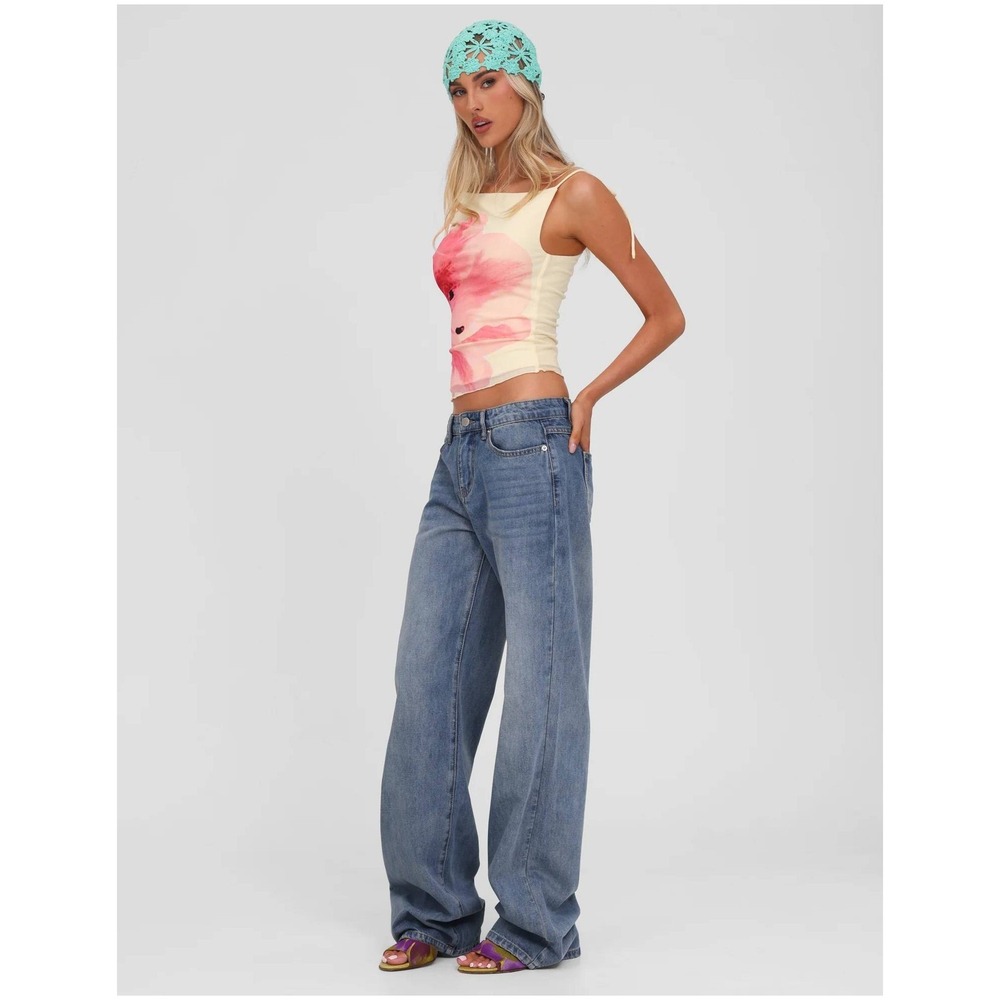 Tiger Mist Estrella Jean Mid Wash‎ Denim Small New With Tags